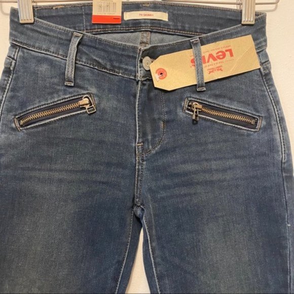 NWT Levi’s 711 Mid Rise Signature Skinny Zipper Pocket Jeans Size 24 - Picture 3 of 16